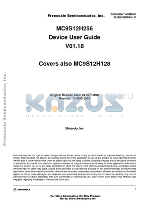 MC9S12H256 datasheet - Device User Guide