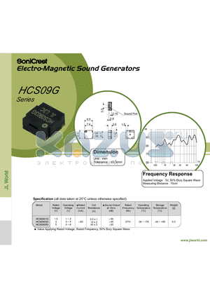 HCS0905G datasheet - Electro-Magnetic Sound Generators