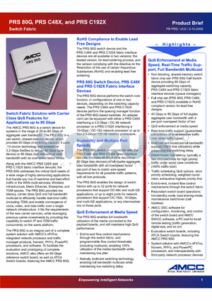 PRSC192X datasheet - Switch Fabric