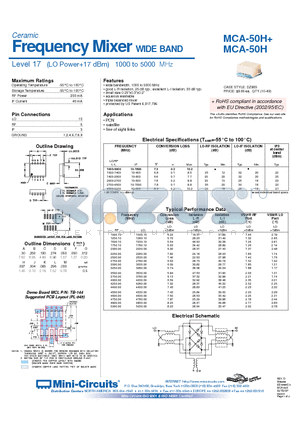 MCA-50H datasheet - Frequency Mixer WIDE BAND