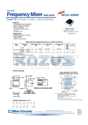 MCA1-80MH datasheet - Frequency Mixer WIDE BAND
