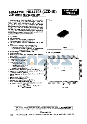 HD44795 datasheet - 4-Bit CMOS Microcomputer