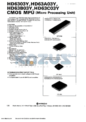 HD6303Y datasheet - CMOS MPU