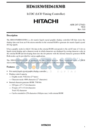 HD61830 datasheet - LCDC (LCD Timing Controller)