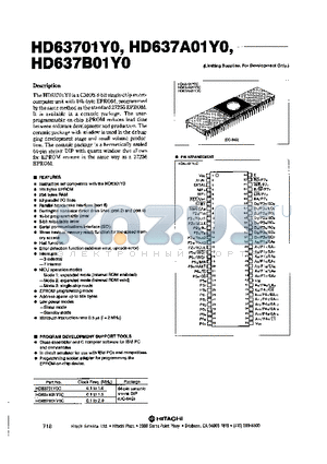 HD63701Y0 datasheet - CMOS 8-BIT SINGLE-CHIP MICROCOMPUTER UNIT