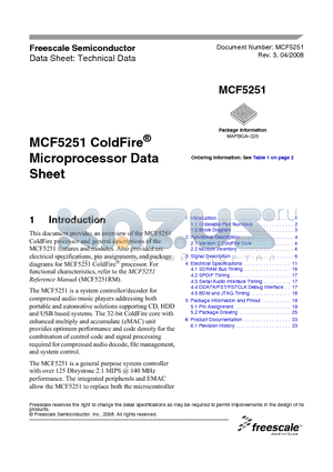 MCF5251_08 datasheet - ColdFire^ Microprocessor