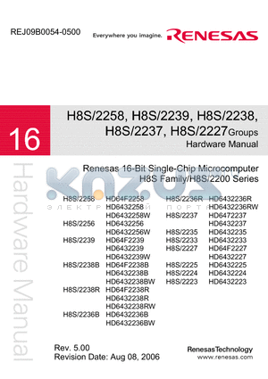 HD6432224 datasheet - 16-Bit Single-Chip Microcomputer H8S Family/H8S/2200 Series