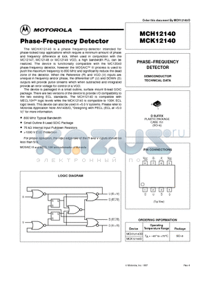 MCH1214OD datasheet - PHASE-FREQUENCY DETECTOR