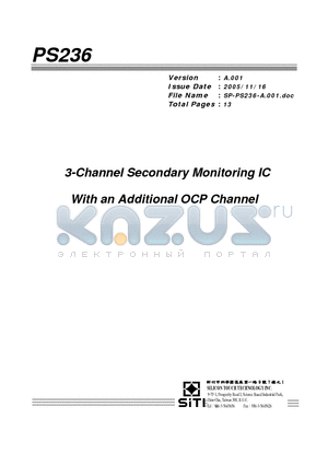 PS236 datasheet - 3-Channel Secondary Monitoring IC With an Additional OCP Channel