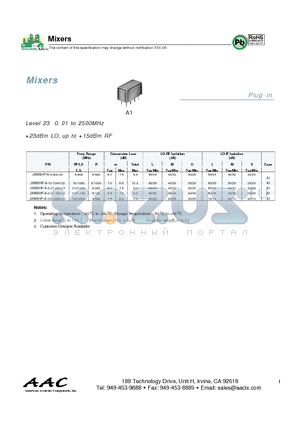 JXWBHP-A-10-1000-23 datasheet - Mixers