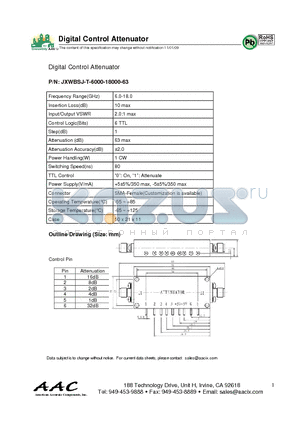 JXWBSJ-T-6000-18000-63 datasheet - Digital Control Attenuator