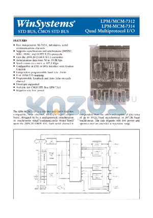 MCM-7312 datasheet - Four independent, RS-232-C, Full-duplex, Serial Communications Channels.