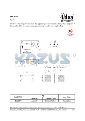 JYC0158 datasheet - miniature chip type designed for surface mounting