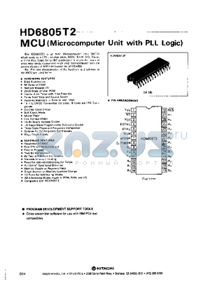 HD6805T2 datasheet - MCU(MICROCOMPUTER UNIT WITH PLL LOGIC)