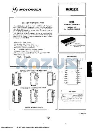 MCM2532 datasheet - 4096 x 8-BIT UV ERASABLE PROM