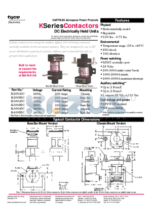 K-200A3C datasheet - DC Electrically Held Units