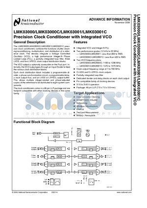 K03000 datasheet - Precision Clock Conditioner with Integrated VCO