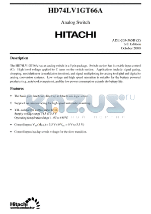 HD74LV1GT66A datasheet - Analog Switch