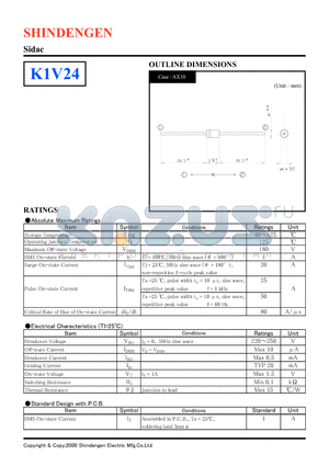K1V24 datasheet - Sidac