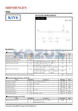 K1V6 datasheet - Sidac