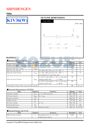 K1V36W datasheet - Sidac