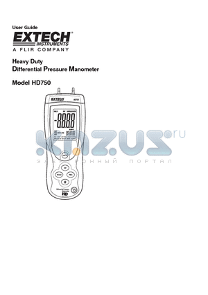 HD750 datasheet - Heavy Duty Differential Pressure Manometer