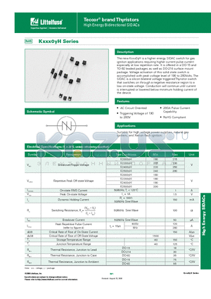 K2500YH datasheet - It is offered in a DO-15 and TO-92 leaded packages