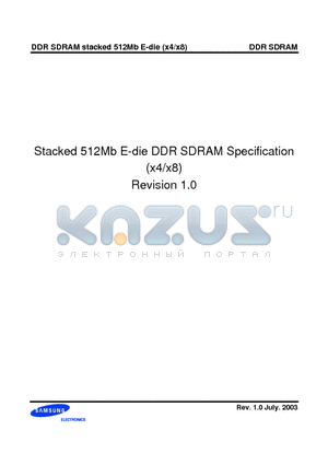 K4H510738E-TC/LAA datasheet - Stacked 512Mb E-die DDR SDRAM Specification (x4/x8)