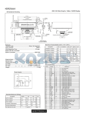 HDR25664 datasheet - Dimensional Drawing