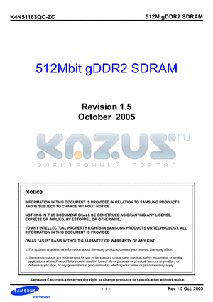 K4N51163QC-ZC25 datasheet - 512Mbit gDDR2 SDRAM