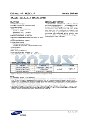 K4S513233F-F1L datasheet - Mobile SDRAM