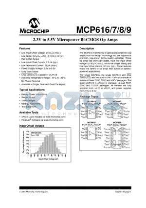 MCP619 datasheet - 2.3V to 5.5V Micropower Bi-CMOS Op Amps