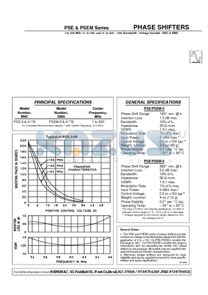 PSEM-3 datasheet - PHASE SHIFTERS