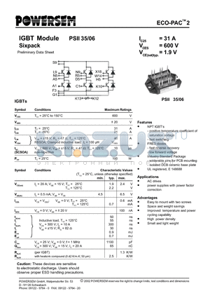 PSII35/06 datasheet - IGBT Module