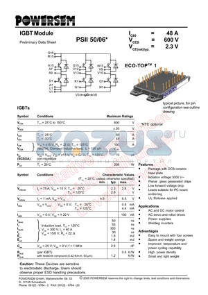 PSII50/06 datasheet - IGBT Module