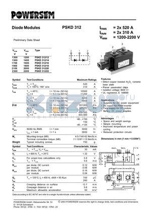 PSKD312 datasheet - Diode Modules