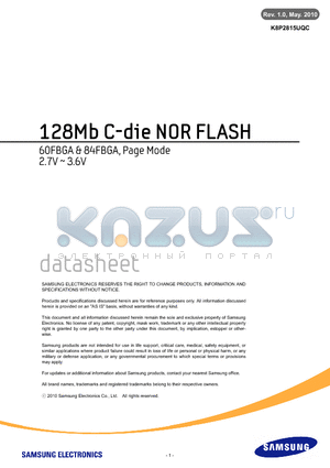 K8P2815UQC datasheet - 128Mb C-die NOR FLASH