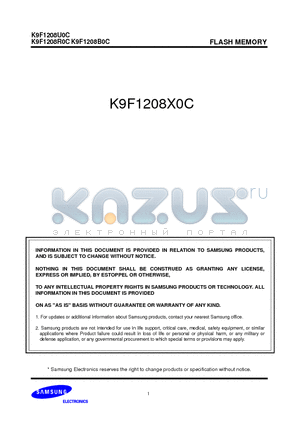 K9F1208U0C datasheet - FLASH MEMORY