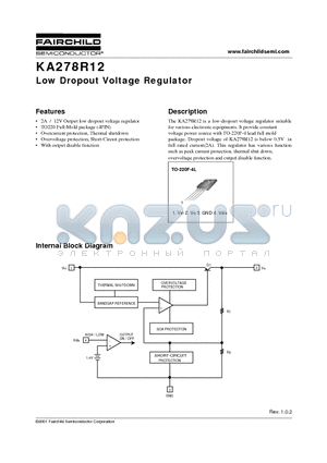 KA278R12YDTU datasheet - Low Dropout Voltage Regulator
