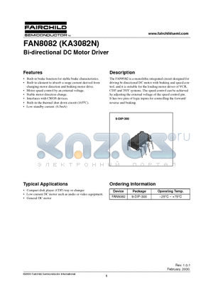 KA3082N datasheet - Bi-directional DC Motor Driver