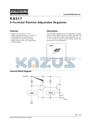 KA317 datasheet - 3-Terminal Positive Adjustable Regulator