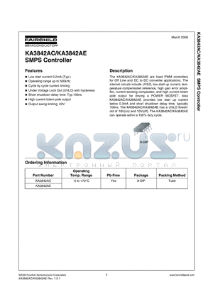 KA3842AC datasheet - SMPS Controller