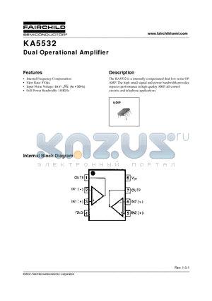 KA5532 datasheet - Dual Operational Amplifier