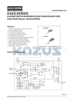 KA5S0765CYDTU datasheet - Power Switch(FPS)