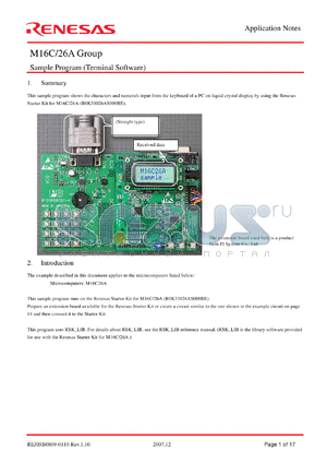 MCR10EZHF103 datasheet - Sample Program (Terminal Software)