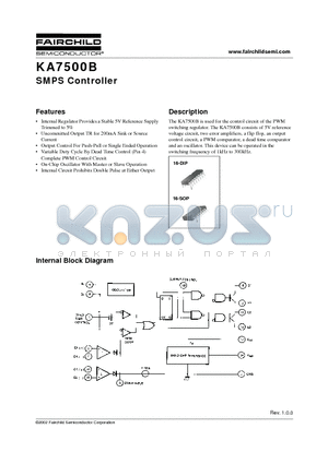 KA7500BD datasheet - SMPS Controller