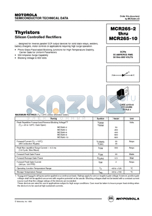 MCR265-5 datasheet - Thyristors