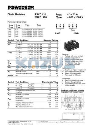 PSXD120 datasheet - Diode Modules