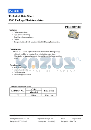 PT15-21C datasheet - Phototransistor