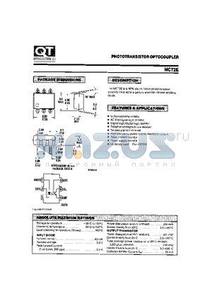 MCT2E datasheet - PHOTOTRANSISTOR OPTOCOUPLER